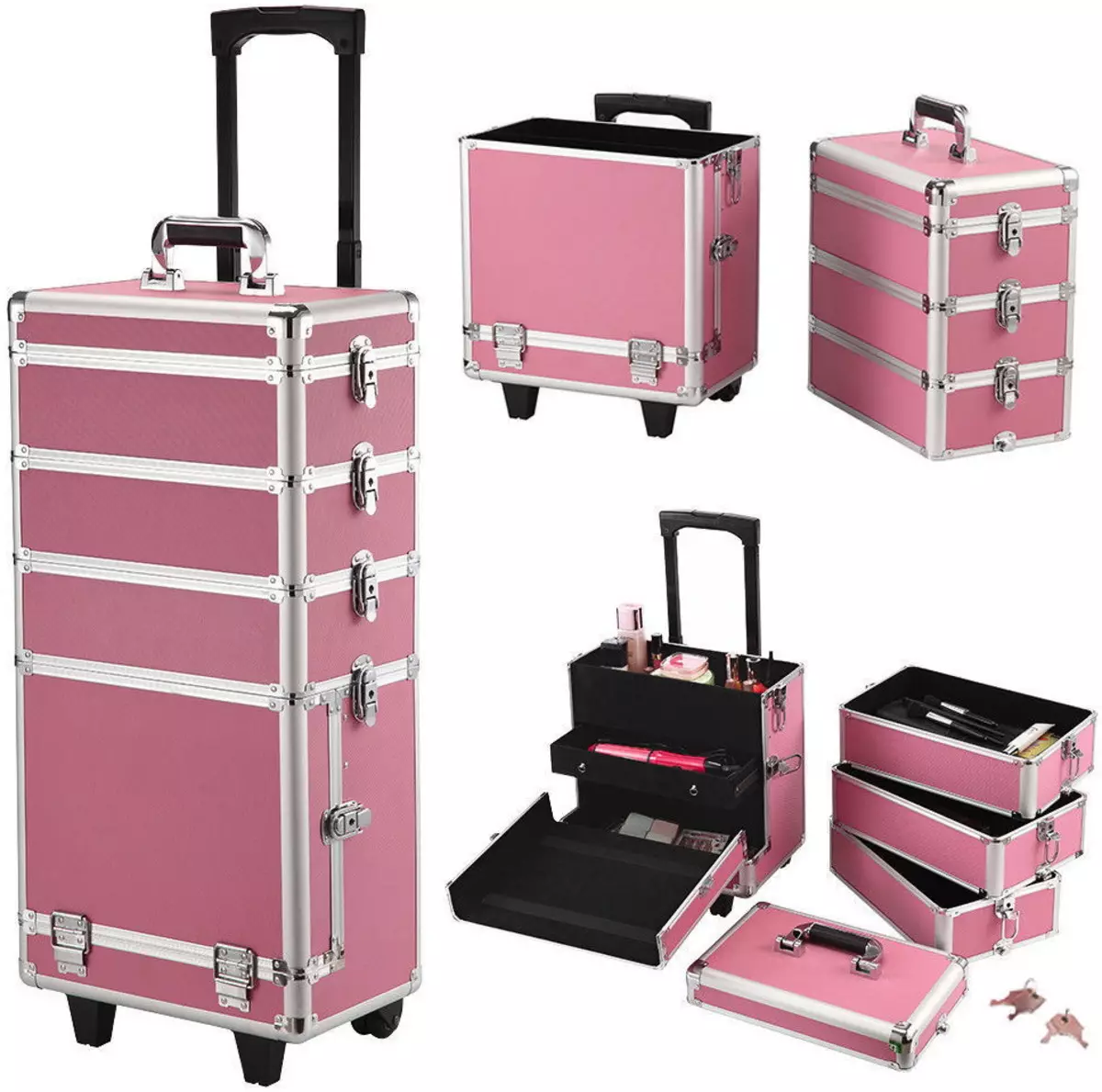Kozmetički slučajevi (60 fotografija): kovčege na kotačima, torbi i drugoj pohranjivanju kozmetike ljepote. Izbor profesionalnih kozmetičkih slučajeva 4364_30