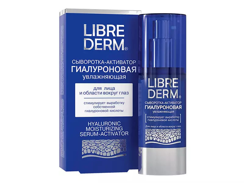 Librederm Cosmetics: Selección de fondos por edad para la cara con ácido hialurónico y otros productos. Revisiones de Cosmetólogos y compradores. 4395_18