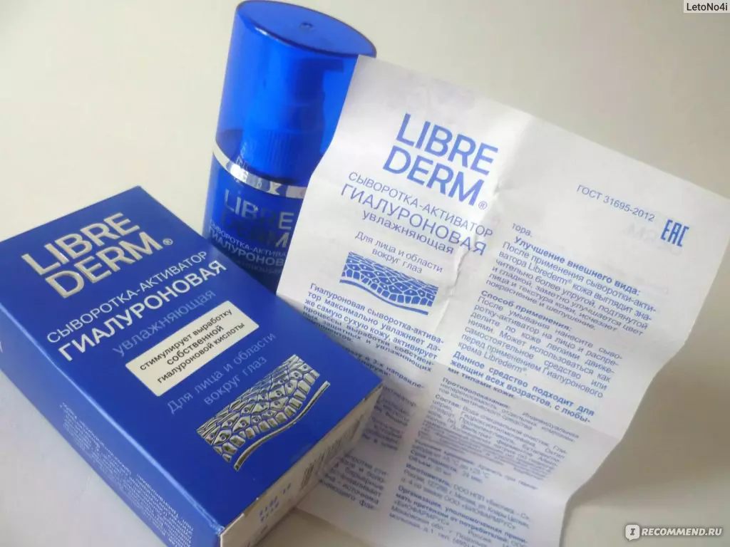 Libredirm kozmetika: izbor sredstev po starosti za obraz s hialuronsko kislino in drugimi izdelki. Ocene kozmetičnih nalog in kupcev 4395_49