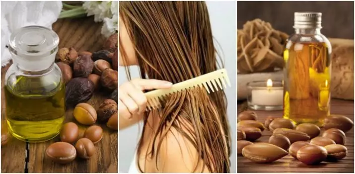 Aceite de cabelo (37 fotos): Cal é o mellor e útil aceite esencial? Aplicación de melocotón e fondos marroquís, comentarios 4751_2