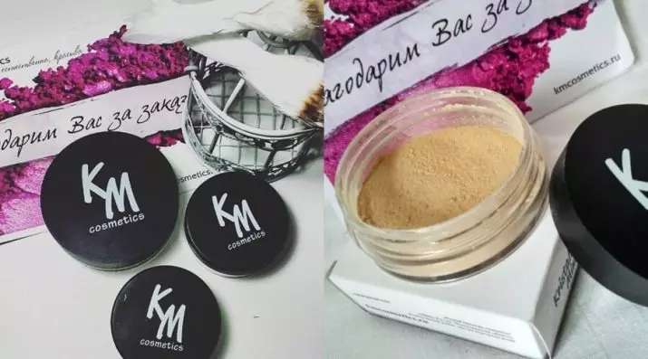 Cosmetics KM COSMETICS: mineral kosmetik, onun baxış edir. Yaxşı və pis tərəfləri 4780_5