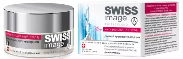 Saripika Swiss Cosmetics: tsipika vokatra. Misafidy crème avy amin'ny orinasa Soisa izahay, famerenana ny famerenana ny famerenana avy amin'ny kosmetology 4884_11