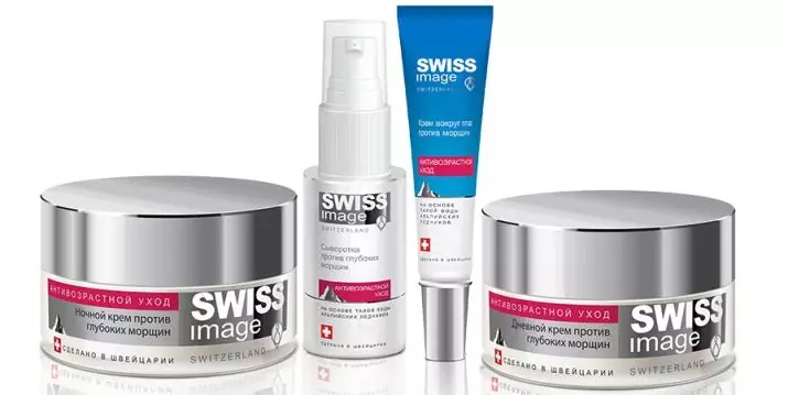 Gambar Kosmetik Swiss: Garis Produk. Kita milih krim saka perusahaan Swiss, ulasan ulasan saka kosmetik 4884_17
