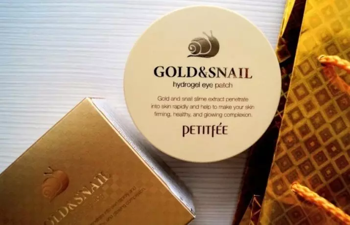 PetitFee Parches: Agave Cooling Hydrogel, Gold & Snail e Black Pearl & Gold. Patches con hidrogel de ouro, camomila e perlas negras, comentarios 4977_26