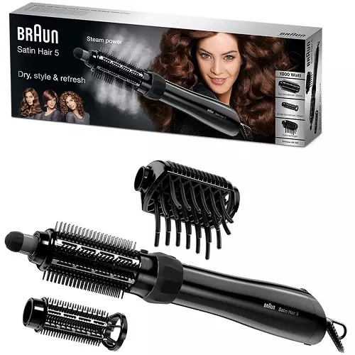 Cabelo de secador de cabelo: elixe un secador de pelo eléctrico cun pincel e un pente de pincel. Que mellor para secar o pelo? 5111_10