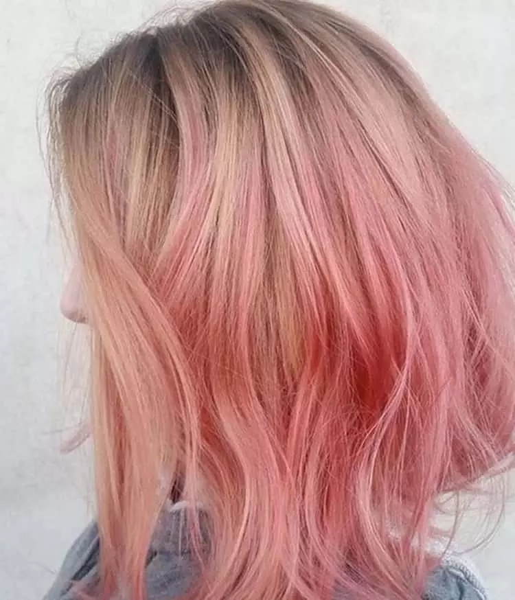 粉紅色的頭髮提示（35張照片）：如何在家裡塗上黑暗和淺色頭髮？白色和棕色，紅色和黑髮染色的特徵 5115_6