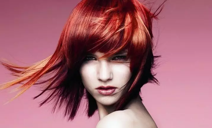 Kırmızı-Siyah Saç (50 Fotoğraf): Kırmızı renkte teller, kısa saç kesimi ve uzun saçlar için güzel bir tonu olan tonları 5129_22