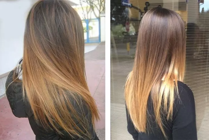 Couleur d'étirement sur les cheveux (98 photos): Qu'est-ce que c'est? Comment faire à la maison la transition du noir à l'ombre lumineuse sur des boucles courtes? Tirer la couleur sur les brins de moyenne longueur 5138_38