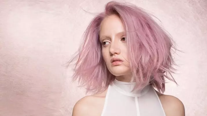 灰粉色頭髮顏色（58張照片）：金發女郎和其他色調的灰燼，粉紅色的汗水。如何在短髮和長發上獲得顏色？ 5180_18