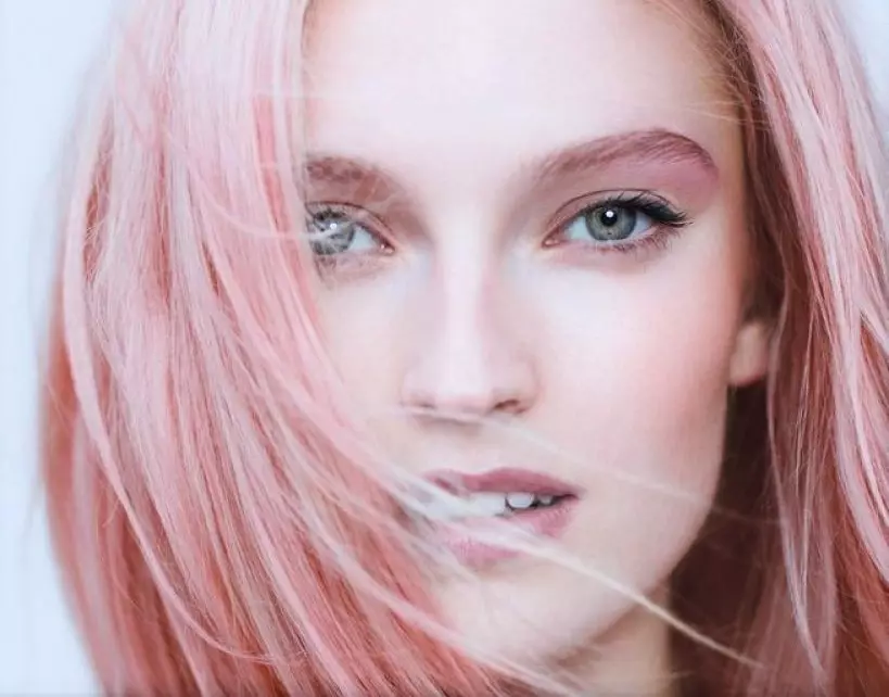 Ask-rosa hårfärg (58 bilder): Blondin och andra nyanser av aska med rosa svett. Hur får man en färg på kort och långt hår? 5180_37