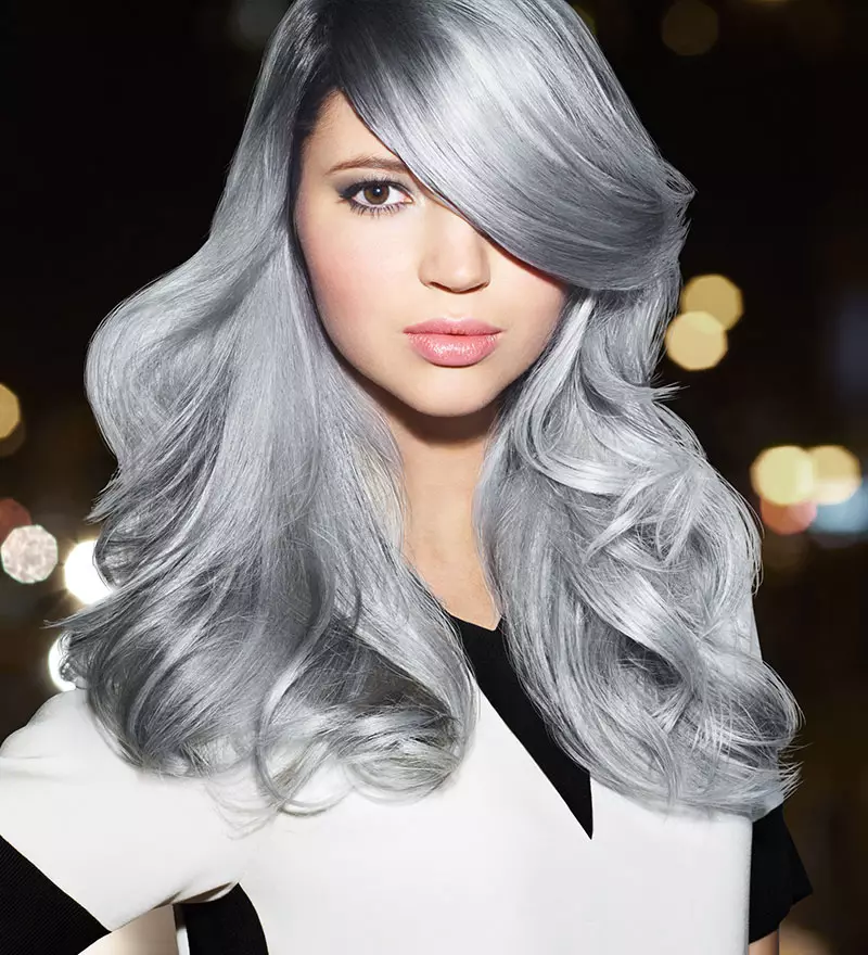 Askgrått hår (42 foton): Vem passar skuggan av silveraska? Funktioner av färgning i silveraska färg 5186_36