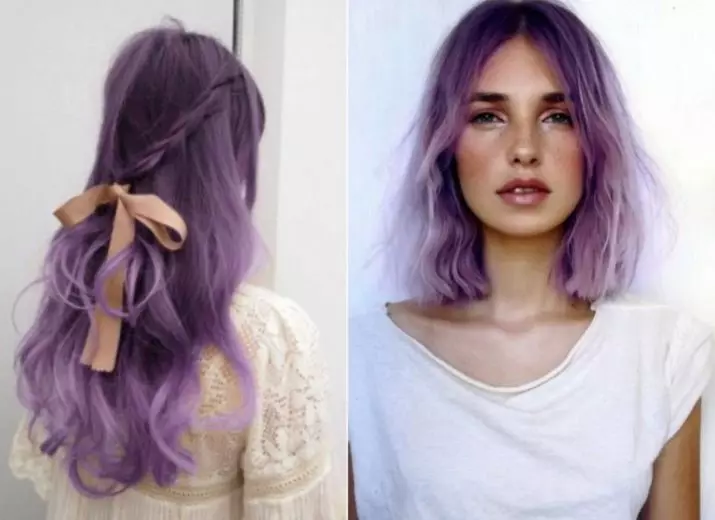 The Ash-Purple Hair Color (23 Photos): Blond, lett og mørk blond aske-lilla farge. Hvordan male håret ditt? 5188_2