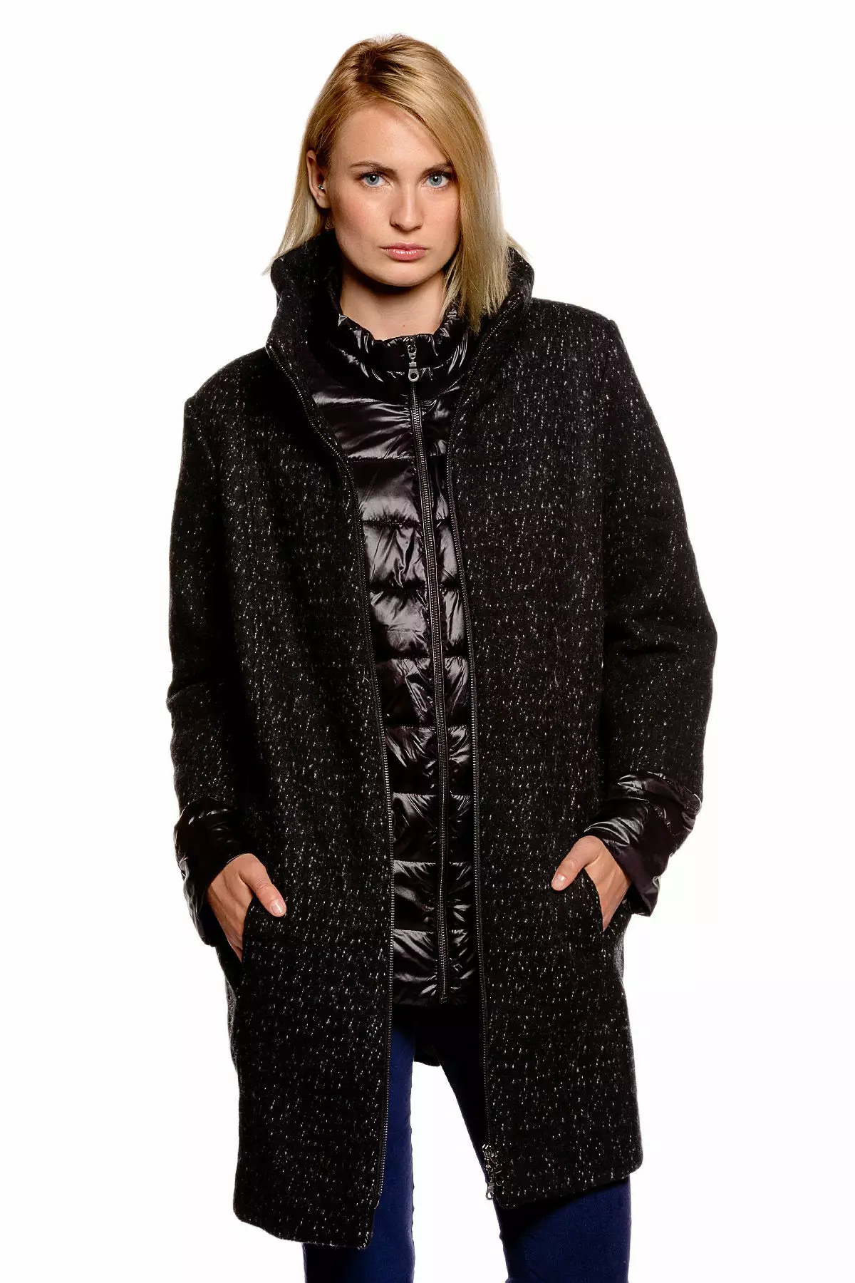 Women's Coat Jacket (160 foto's): Van Finland Coat Jacket Transformer, Trendy 2021, Bas met 'n baadjie binne, verkort 520_7
