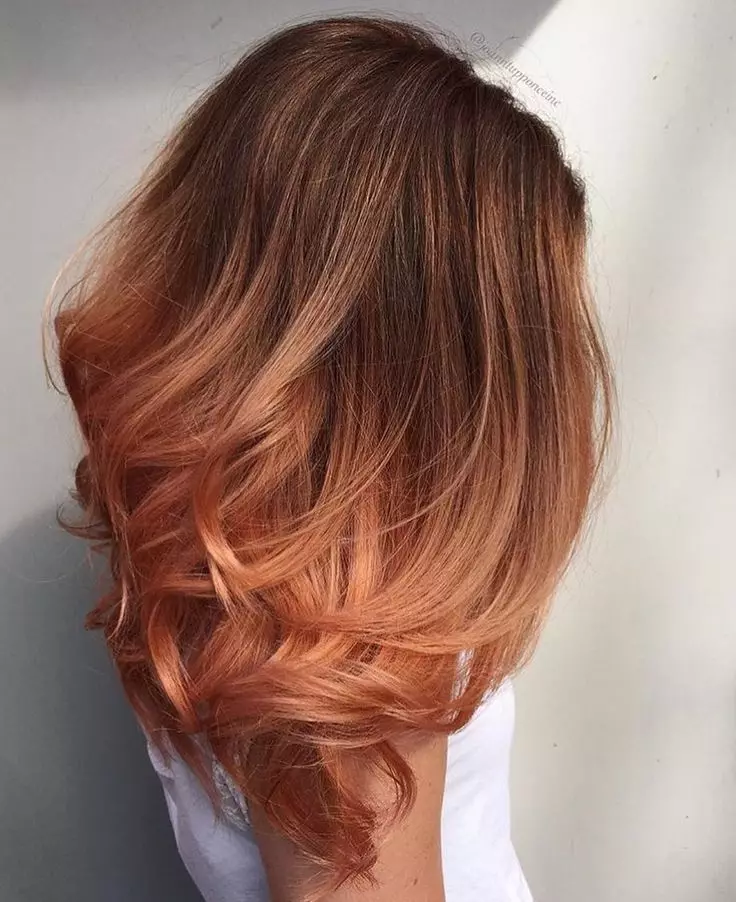 Warna Rambut Caramel (95 foto): Sapa Caramel? Caramel-blond, susu caramel lan cat liyane. Pilihan kanggo mata coklat lan rambut cendhak 5293_74