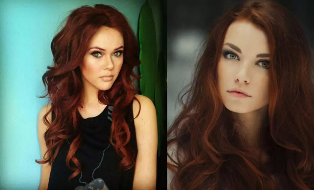 Рыжий цвет волос девушки с карими глазами фото до и после