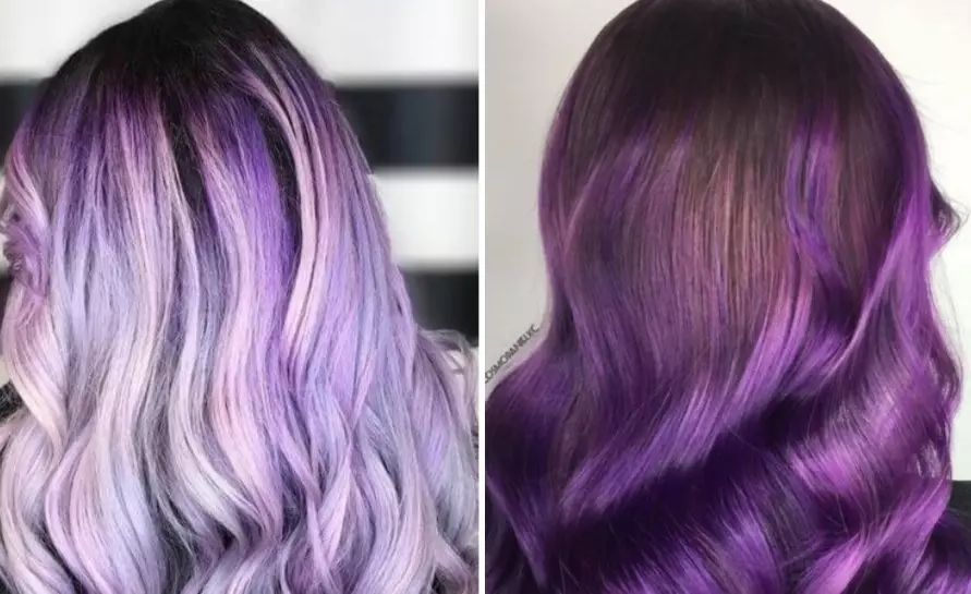 Live hårfarve (24 billeder): Hvem er lilla nuancer gå? Hvordan man korrekt male dit hår i en lilla farve? 5306_15