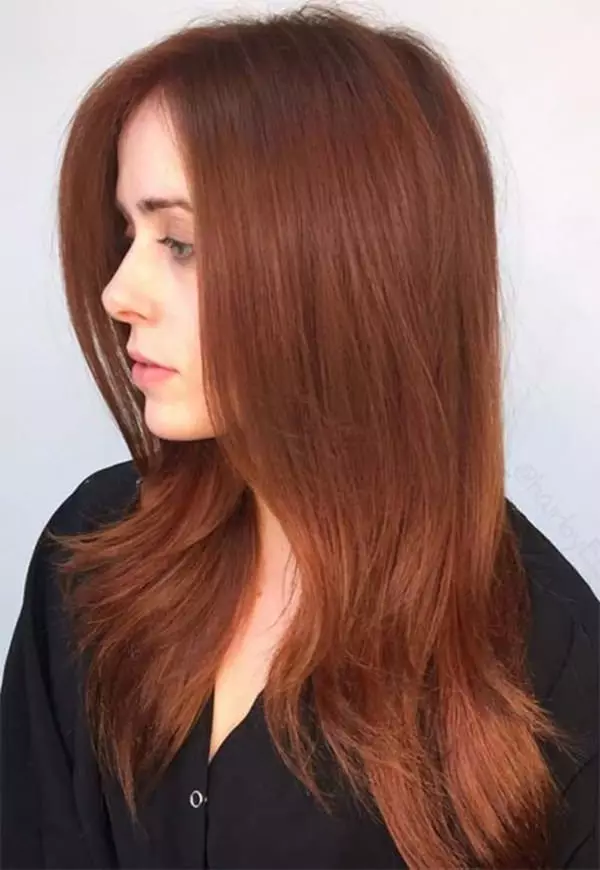 Redhead juuksed (96 fotot): punase värviga toonide palett, pikad ja lühikesed juuksed värvid, külma oranž, kuldsed punased ja muud värvi valikud 5335_58