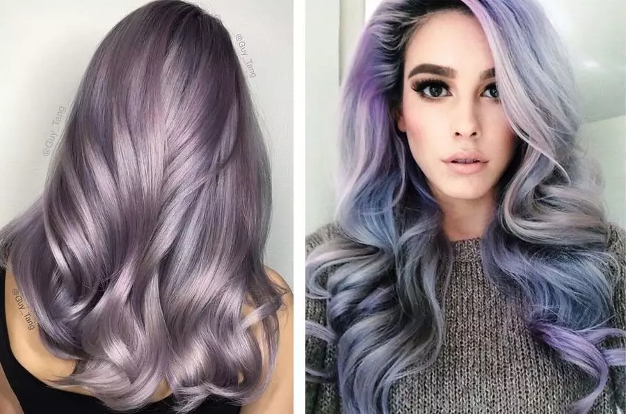 紫色的头发（84张照片）：丁香和其他色调，棕色紫色，蓝紫色等颜色的金色股 5343_35