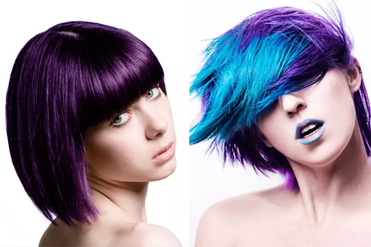 Fialové vlasy (84 fotky): Lilac a další odstíny, blond prameny v hnědé fialové, modro-fialové a jiné barvy 5343_46