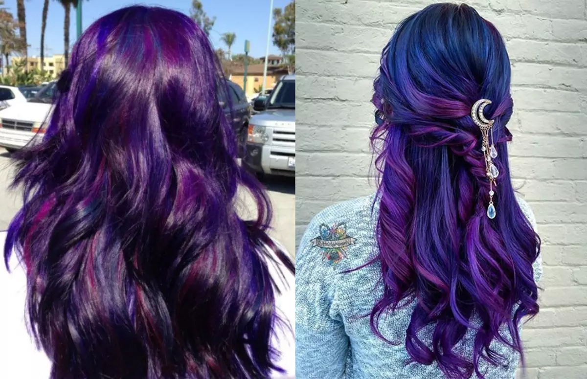 Purple hair (84 photos): Lilac and other shades, blond strands in brown-violet, blue-purple and other colors 5343_6