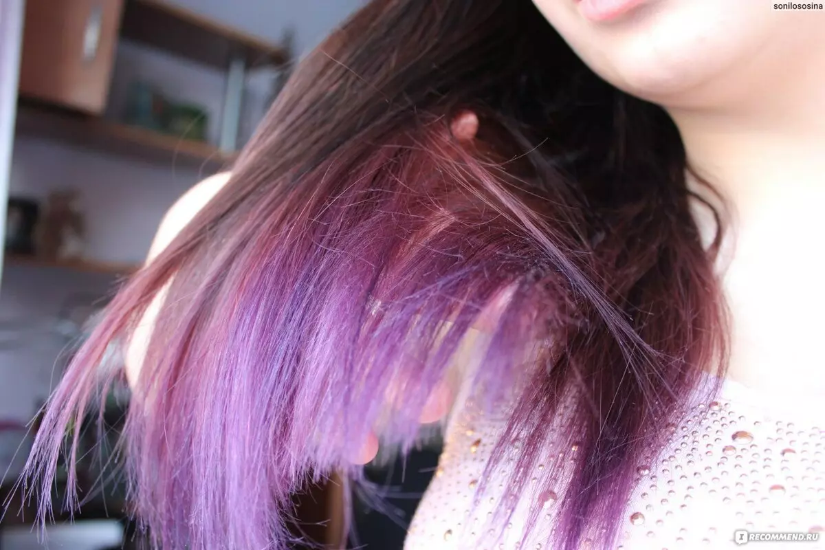 Păr purpuriu (84 fotografii): Lilac și alte nuanțe, fire blonde în culoare brun-violet, albastru-violet și alte culori 5343_84