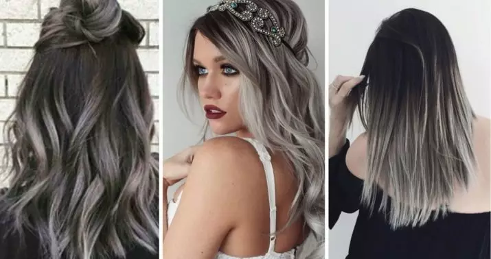 Black and white hair (43 photos): black hair na may blond strands o with white ends, short and long curls staining nuances in black and white 5347_11