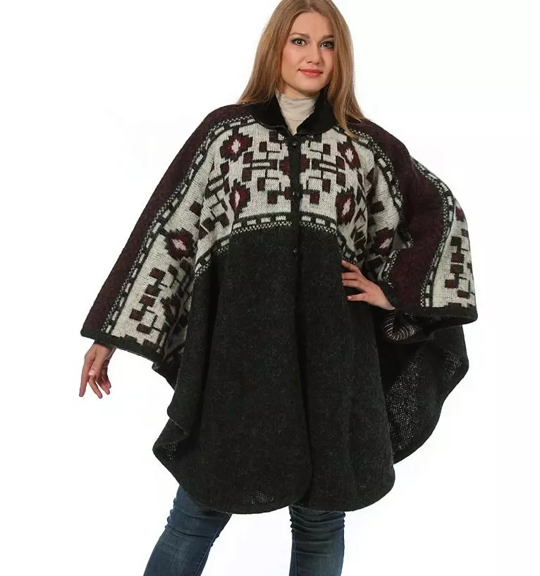 Coat Poncho (71 Foto): Cape Coat, Model Hooded Wanita 534_19
