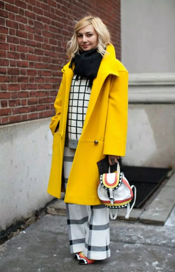 2021 abric groc (123 fotos): Què portar, el que forma la bufanda, capa de moda, bossa per cobrir groc, accessoris, groc clar 536_52