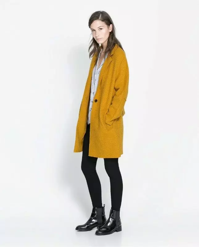 Žuta kaput 2021 (123 fotografija): Šta da obučem, šta šal u formi, moderan kaput, torbu do žute kaput, pribor, svijetlo žuta 536_83