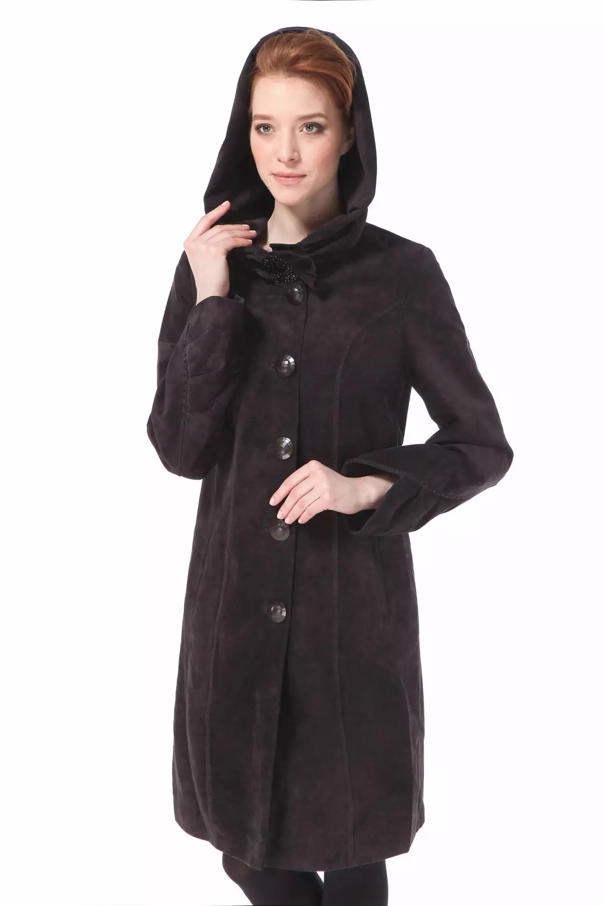 Θηλυκό δερμάτινο παλτό (130 φωτογραφίες): μονωμένο, με δερμάτινα ένθετα, σακάκι παλτό, με αυτό που φοράει, με κουκούλα, καπιτονία, μακρύς 539_64