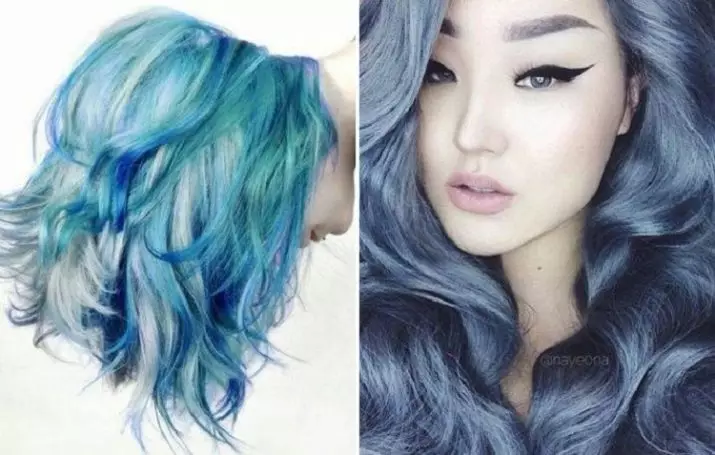 צבע שיער כחול: סקירה של צבעי שיער עמיד עם צבת כחול, מ כחול בהיר לגוונים שחורים וכחולים 5402_15