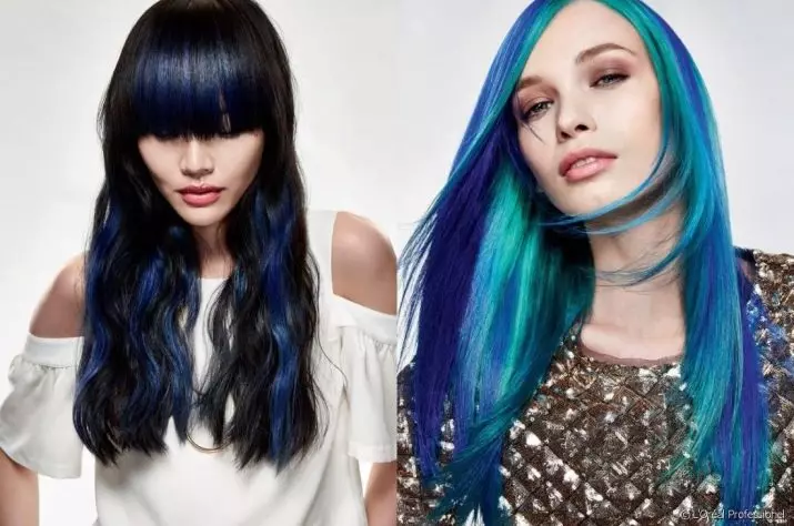 Sininen hiukset Paint: Yleiskatsaus kestävistä hiusmaaleista sinisellä Tump, vaaleansinisestä mustalle ja sinisille 5402_40