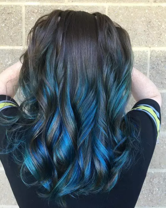 Cet rambut biru: Telaga cet rambut tahan sareng tumpu biru, tina lampu biru ka warna hideung sareng warna biru 5402_41