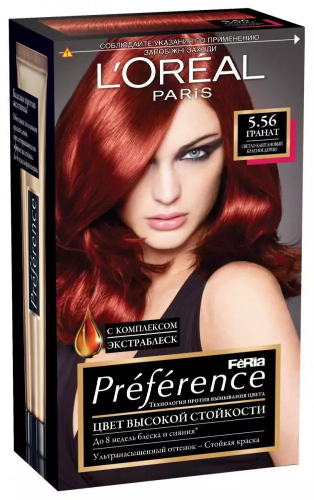 Boja za kosu L'Oreal Pariz (60 fotografija): paleta boja i nijansi profesionalne boje, karakteristike serije Colorista i profesionalni, prodorni i drugi, recenzije 5414_4