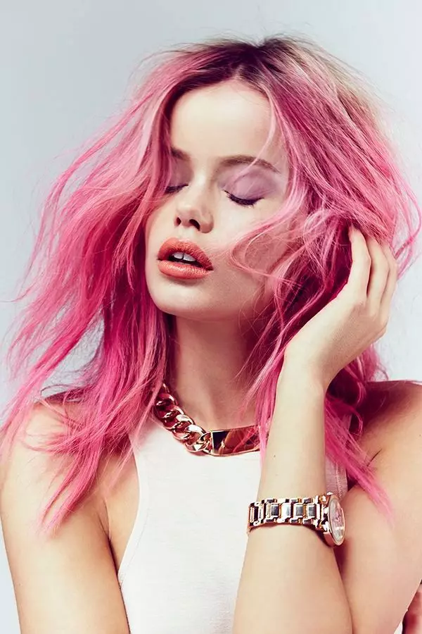 Ružičasta boja kose (39 slika): Otporne boje boje 