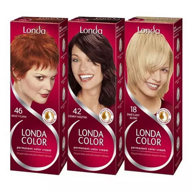 Londa Χρώματα μαλλιών (41 φωτογραφίες): παλέτα λουλουδιών, χαρακτηριστικά των επαγγελματικών χρωμάτων Londacolor Professional και άλλες σειρές, ανάμειξη τόνοι και σχόλια 5436_19