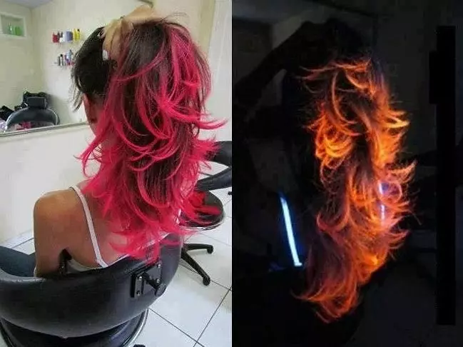 Neon коса боя: Как да изберем боя, светещ в тъмното? Плюсове и минуси на флуоресцентна боя 5441_15