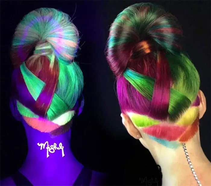 Neon коса боя: Как да изберем боя, светещ в тъмното? Плюсове и минуси на флуоресцентна боя 5441_17