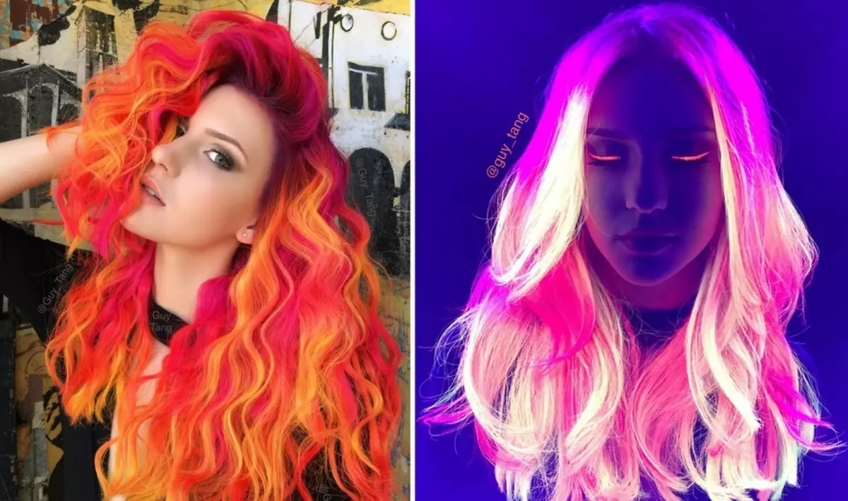 Neon коса боя: Как да изберем боя, светещ в тъмното? Плюсове и минуси на флуоресцентна боя 5441_7