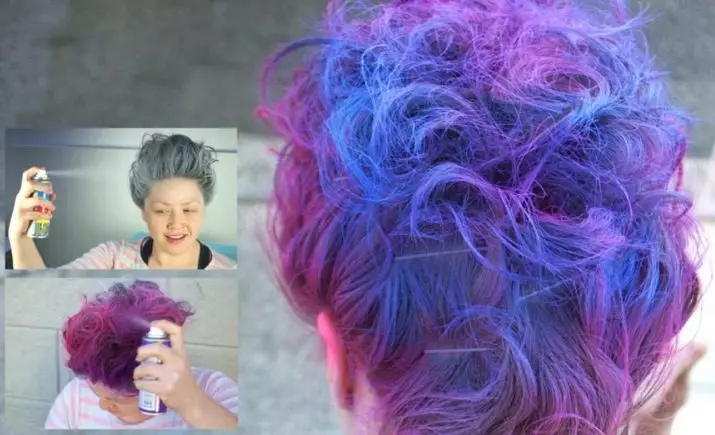 Ψεκασμός μαλλιών: Επιλέγοντας χρώματα σε μπαλόνια καθαρισμού για ρίζες μαλλιών. Χαρακτηριστικά του έγχρωμου χρώματος μιας ημέρας 5444_2