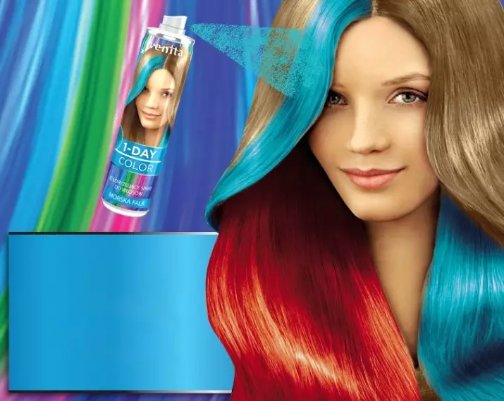 Ψεκασμός μαλλιών: Επιλέγοντας χρώματα σε μπαλόνια καθαρισμού για ρίζες μαλλιών. Χαρακτηριστικά του έγχρωμου χρώματος μιας ημέρας 5444_9