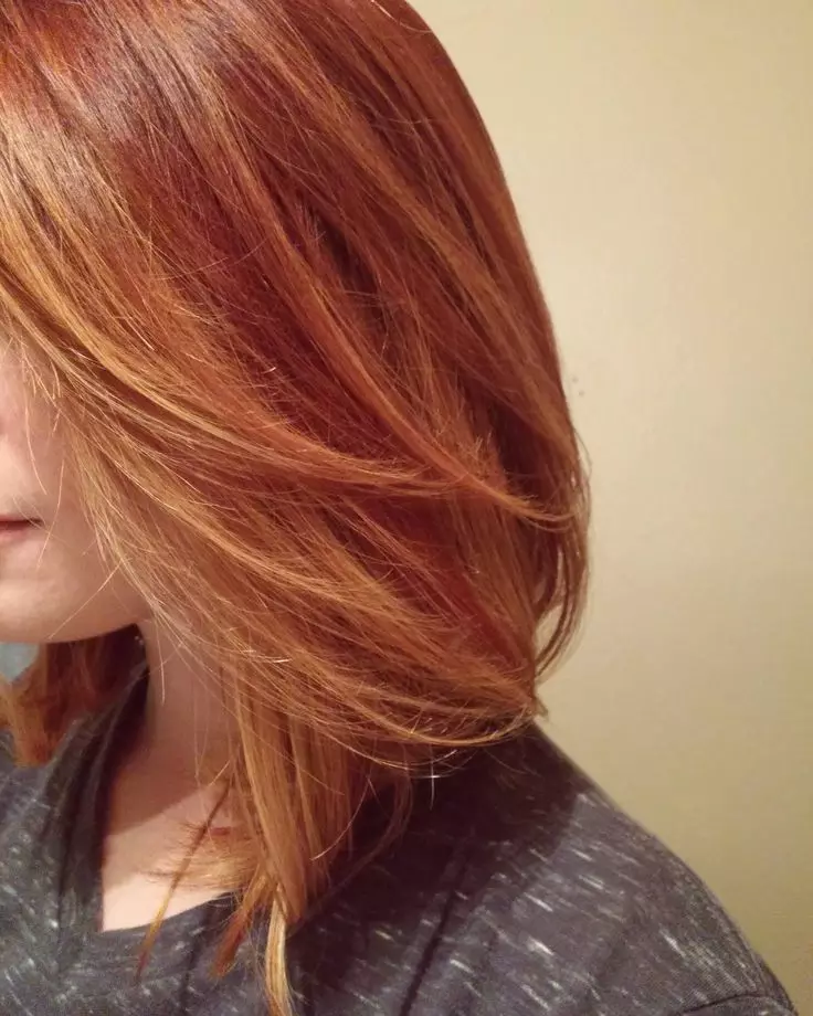 Crvena boja kose (36 fotografija): paleta boja za bojenje dlake sa svjetlosti do tamne crvene boje. Kako odabrati dobru boju? Kako slikati kosu? 5448_33