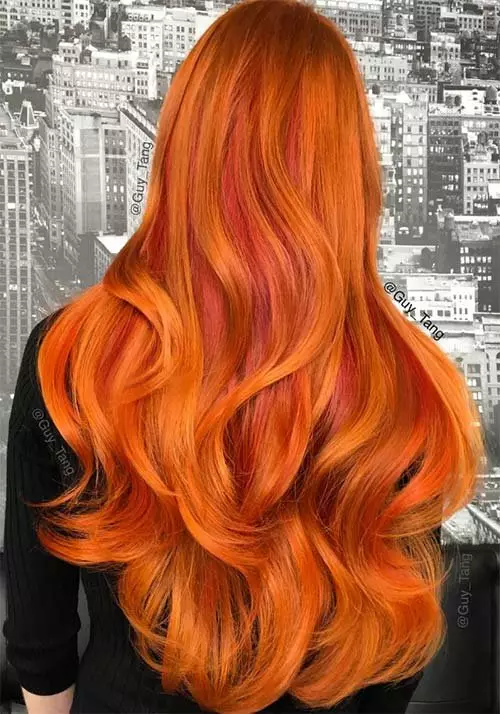 Crvena boja kose (36 fotografija): paleta boja za bojenje dlake sa svjetlosti do tamne crvene boje. Kako odabrati dobru boju? Kako slikati kosu? 5448_4
