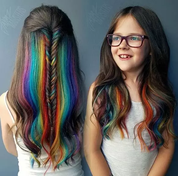 Pintura de cabelo para nenos: como elixir un baño con auga e como aplicar o conxunto de cores do cabelo? 5456_21