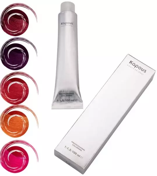 Hair paint Kapous (33 photos): The palette of colors and shades, features of professional series Professional, Hyaluronic Acid and others. How much to keep paint on hair? Reviews 5464_14