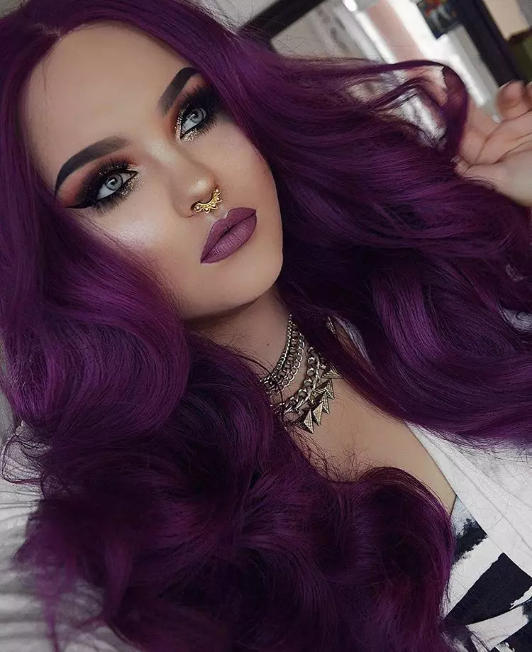 Purple Hair Paint (40 Photos): Brown and Bright Purple Shades, Professional Paint Purple Color on dark hair, reviews 5475_27