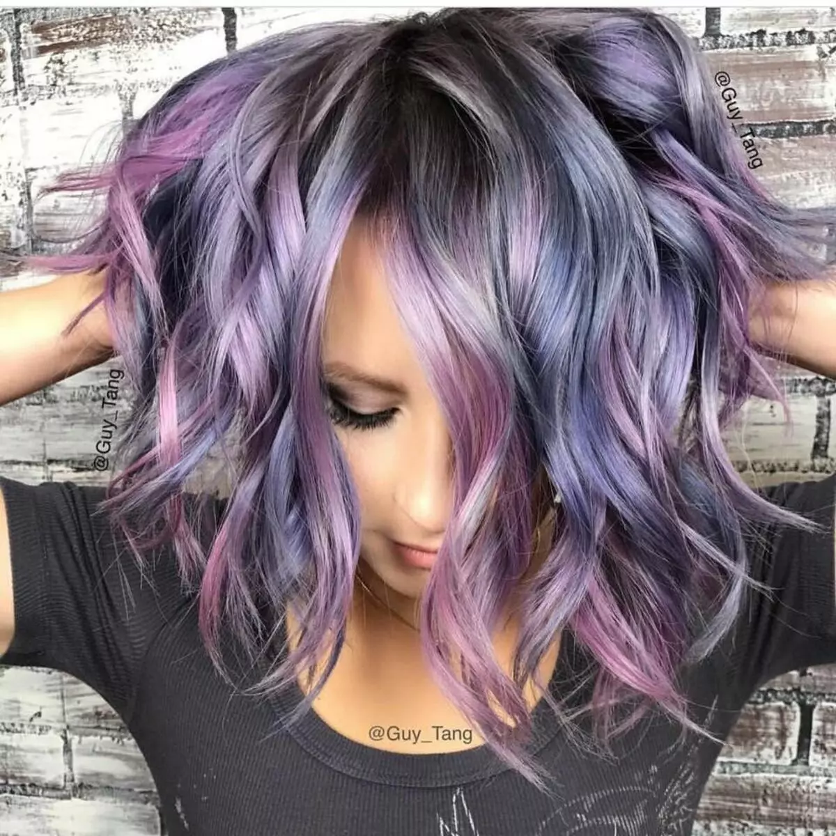 Pains Purple Hair (40 Foto): Warna Ungu Brown dan Cerah, Cat Profesional Purple Warna pada Rambut Gelap, Ulasan 5475_31