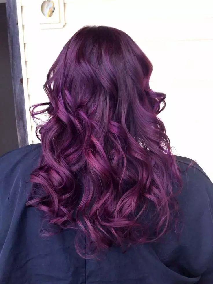 Lila Haarfarbe (40 Fotos): Braune und helle lila Tönungen, Professionelle Farbe lila Farbe auf dunklen Haaren, Bewertungen 5475_5