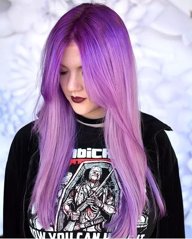 Purple Hair Paint (40 photos): hnědé a světlé fialové odstíny, profesionální barva fialová barva na tmavých vlasech, recenze 5475_8