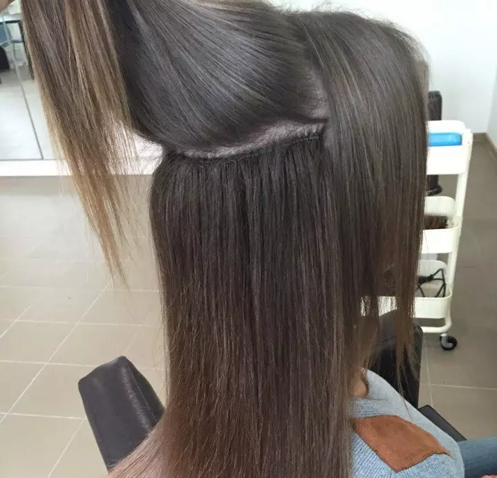 თმის დაბერება (20 ფოტო): ფრანგული თმის გაფართოების მახასიათებლები კანკალონი მთელს სათაურს და სხვა ვარიანტებს, შედეგებს 5492_7